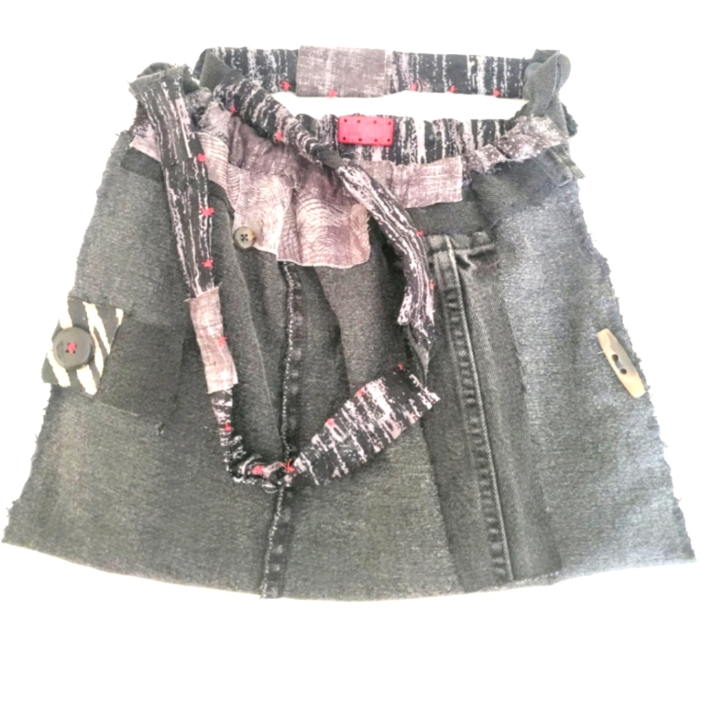 Black faded Handmade shoulder bag